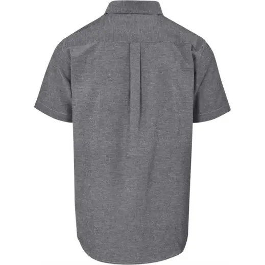 Mens Short Sleeve Oxford Shirt Dark Grey Back